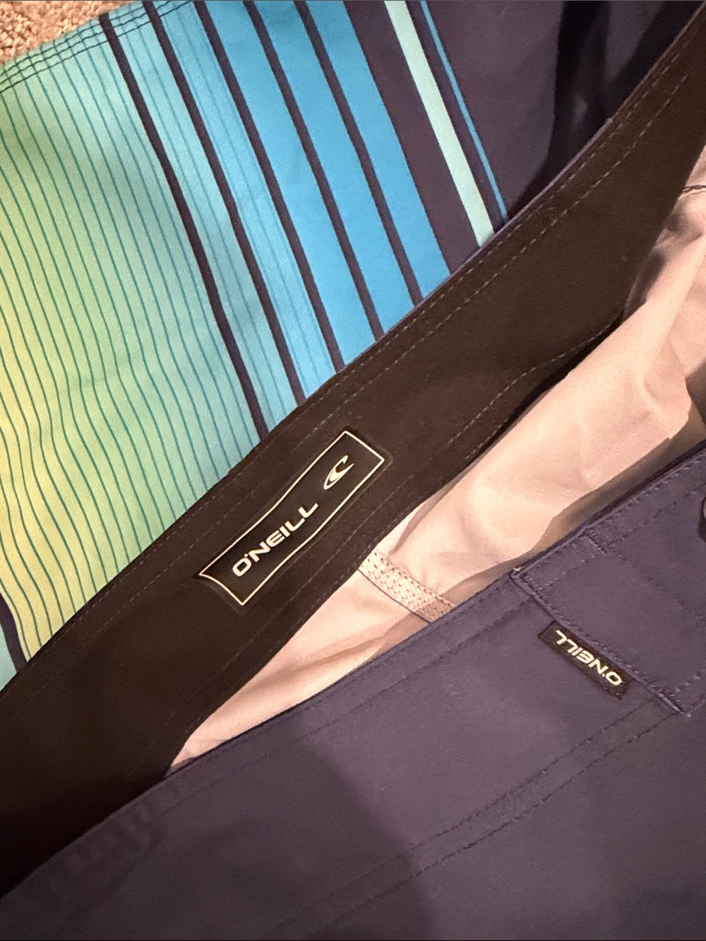 Men's Blue Gradient Stripe Swim Trunks - Picture 4 of 4